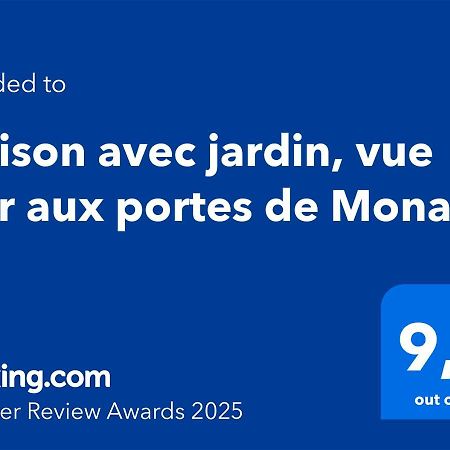 Maison Avec Jardin, Vue Mer Aux Portes De Monaco Beausoleil Zewnętrze zdjęcie