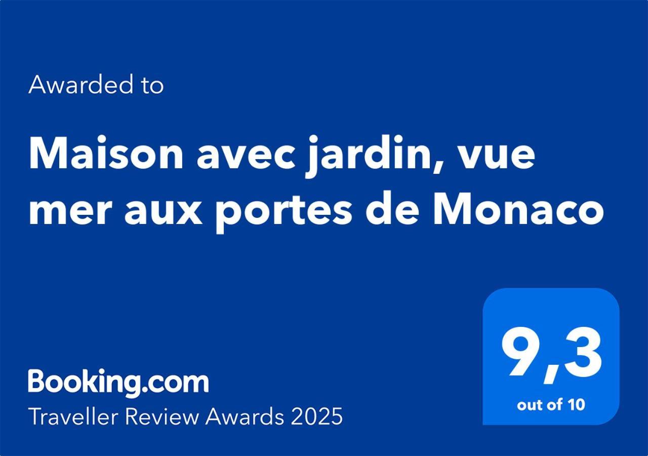 Maison Avec Jardin, Vue Mer Aux Portes De Monaco Beausoleil Zewnętrze zdjęcie